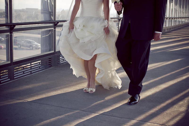 image of bride and groom walking